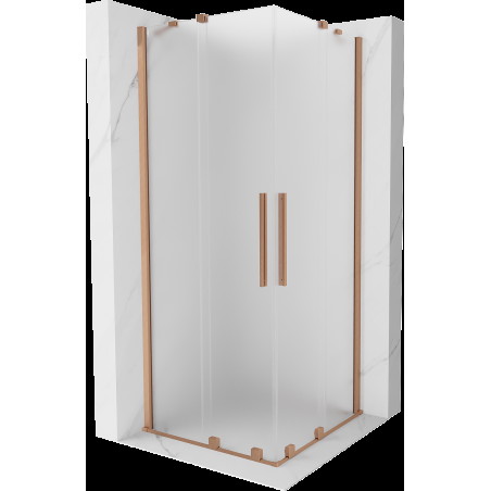 Mexen Velar Duo cabină de duș culisantă 80 x 80 cm, înghețată, cupru periat - 871-080-080-32-65