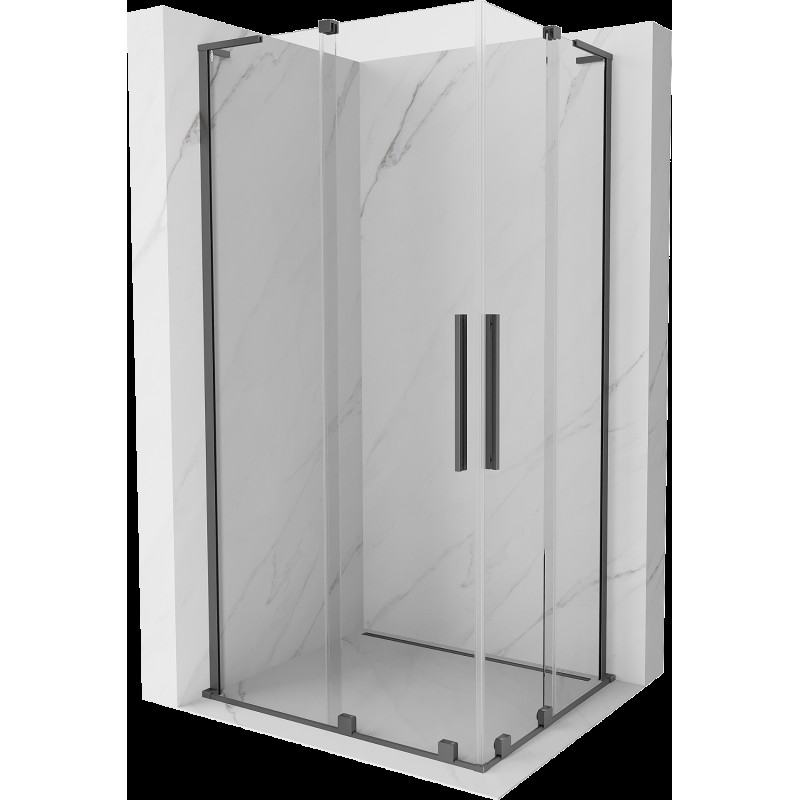 Mexen Velar L Duo cabină de duș glisantă 90 x 80 cm, transparent, metal armat - 871-090-080-02-03-95