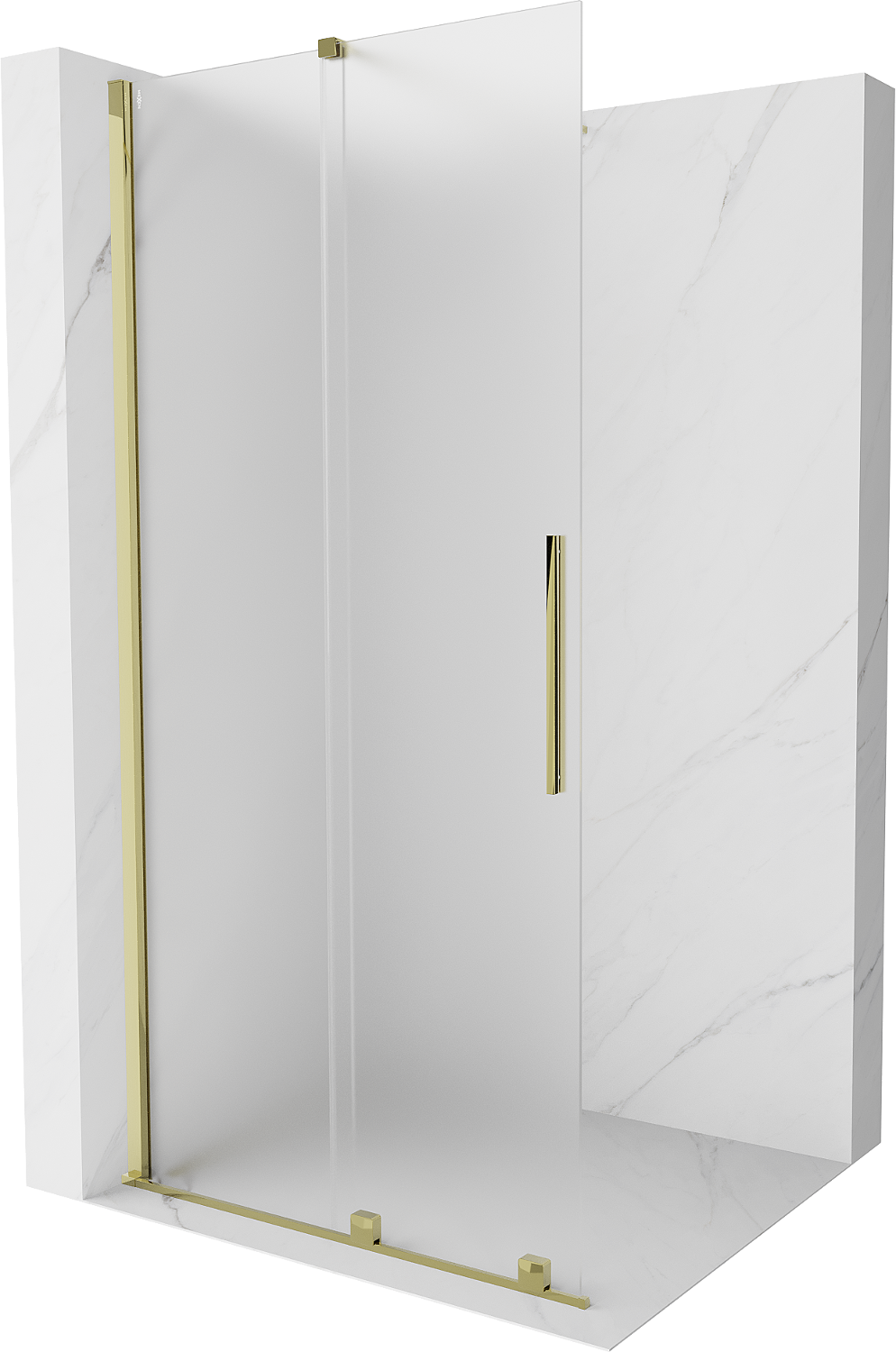 Mexen Velar perete de duş extensibil Walk-in 90 x 200 cm, sticlă mată 8 mm, aurie - 871-090-000-33-50