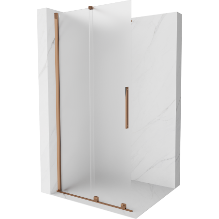 Mexen Velar perete de duș extensibil Walk-in 110 x 200 cm, sticlă mată 8 mm, aur roz - 871-110-000-33-60