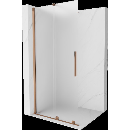 Mexen Velar perete de duş extensibil Walk-in 120 x 200 cm, sticlă mată 8 mm, aur roz - 871-120-000-33-60