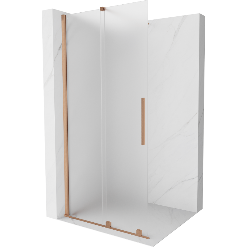 Mexen Velar panou de duș pliabil Walk-in 100 x 200 cm, mat 8 mm, cupru periat - 871-100-000-33-65