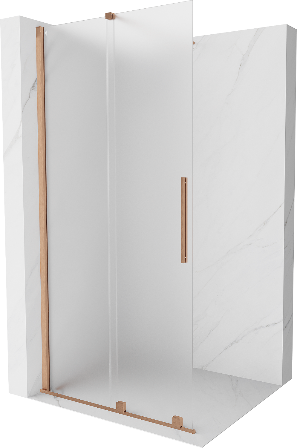 Mexen Velar panou de duș pliabil Walk-in 100 x 200 cm, mat 8 mm, cupru periat - 871-100-000-33-65