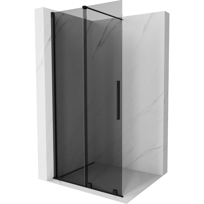 Mexen Velar perete duș extensibil Walk-in 110 x 200 cm, grafit 8 mm, negru - 871-110-000-43-70