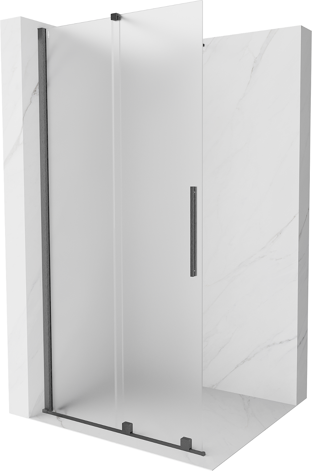 Mexen Velar perete pentru duș extensibil Walk-in 120 x 200 cm, sticlă mată 8 mm, gri fumuriu mat - 871-120-000-33-66