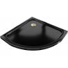 Mexen Flat cădiță semi-rotundă slim 100 x 100 cm, negru, sifon auriu - 41701010G