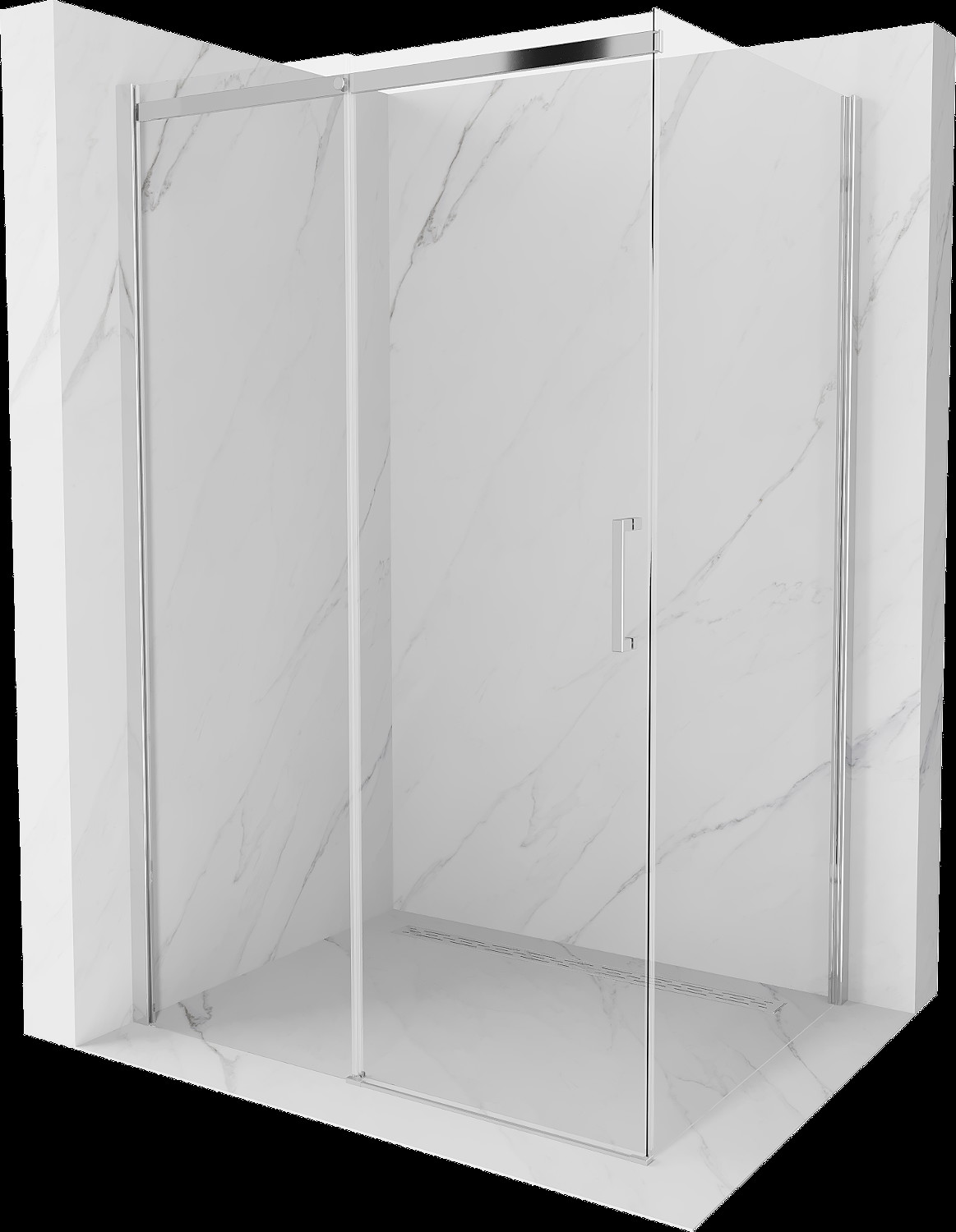 Mexen Omega cabină de duș extensibilă 110 x 70 cm, transparent, Crom - 825-110-070-01-00