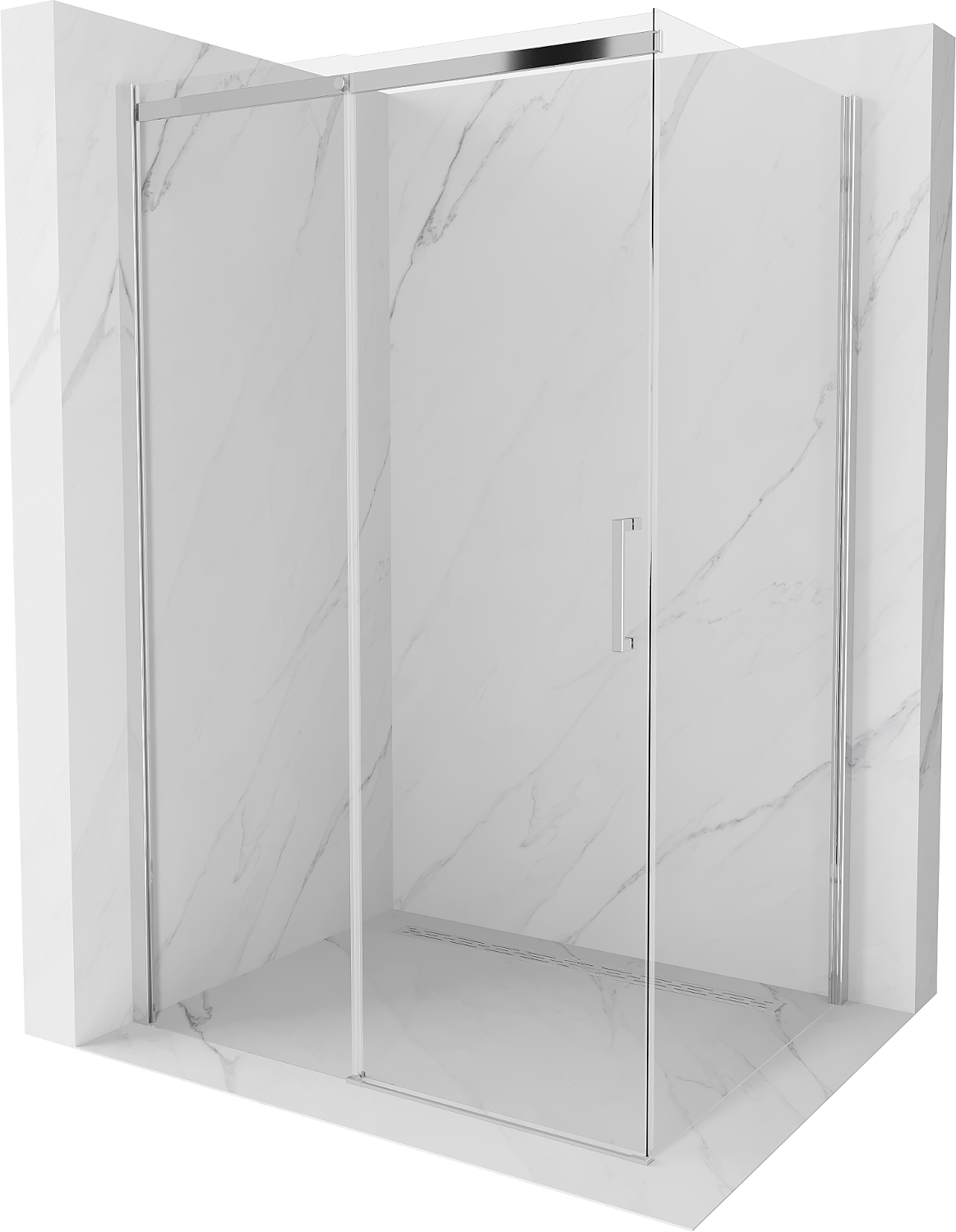 Mexen Omega cabină de duș extensibilă 130 x 80 cm, transparent, Crom - 825-130-080-01-00