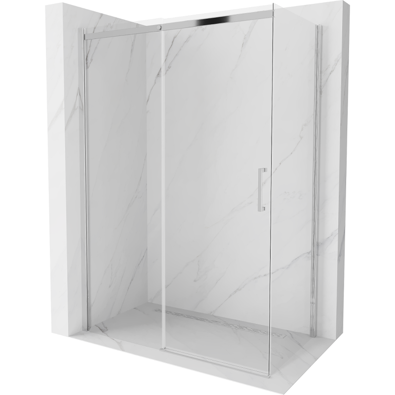 Mexen Omega cabină de duș extensibilă 140 x 80 cm, transparent, Crom - 825-140-080-01-00