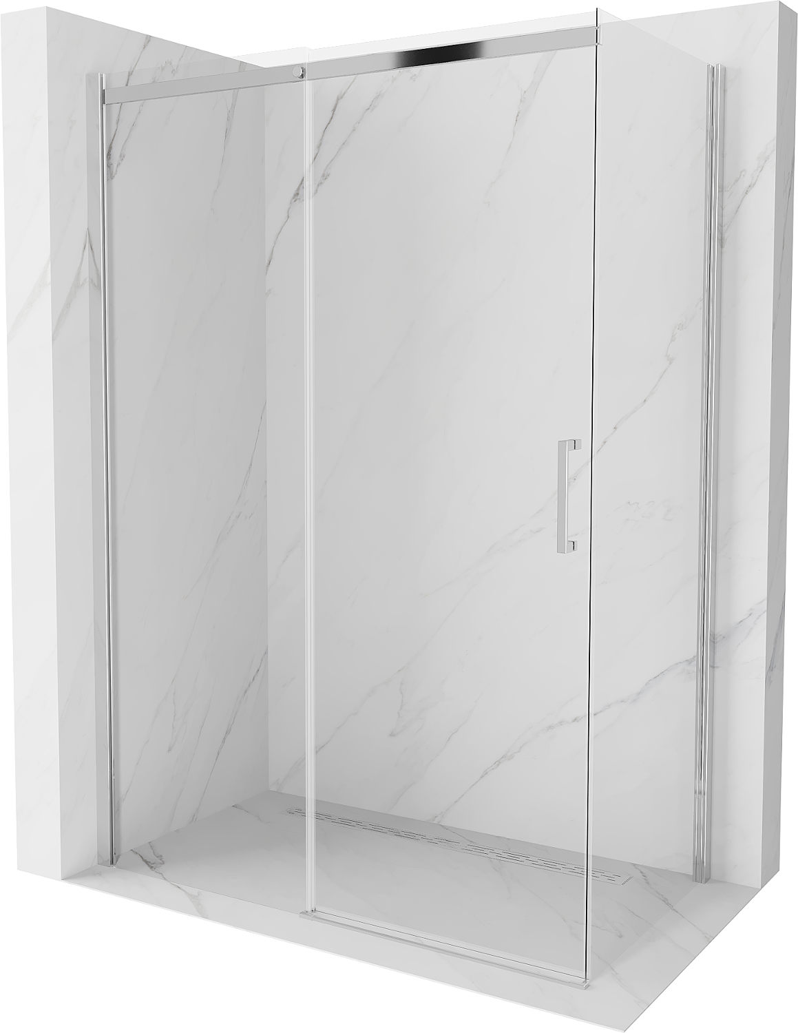 Mexen Omega cabină de duș extensibilă 140 x 80 cm, transparent, Crom - 825-140-080-01-00