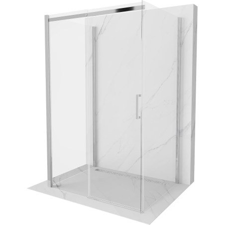 Mexen Omega cabină de duș cu 3 pereți, culisantă 100 x 80 cm, transparent, crom - 825-100-080-01-00-3S