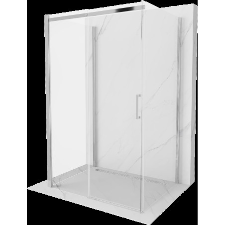 Cabina de duș Mexen Omega cu 3 laturi, glisantă 100 x 90 cm, transparentă, crom - 825-100-090-01-00-3S