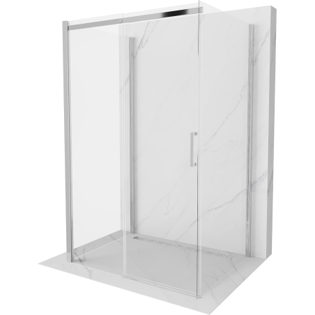 Mexen Omega cabină de duș cu 3 pereți, glisantă 140 x 90 cm, transparent, crom - 825-140-090-01-00-3S