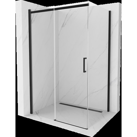 Mexen Omega cabină de duș extensibilă 100 x 70 cm, transparent, Neagră - 825-100-070-70-00