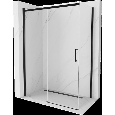 Mexen Omega cabină de duș extensibilă 130 x 70 cm, transparent, Neagră - 825-130-070-70-00