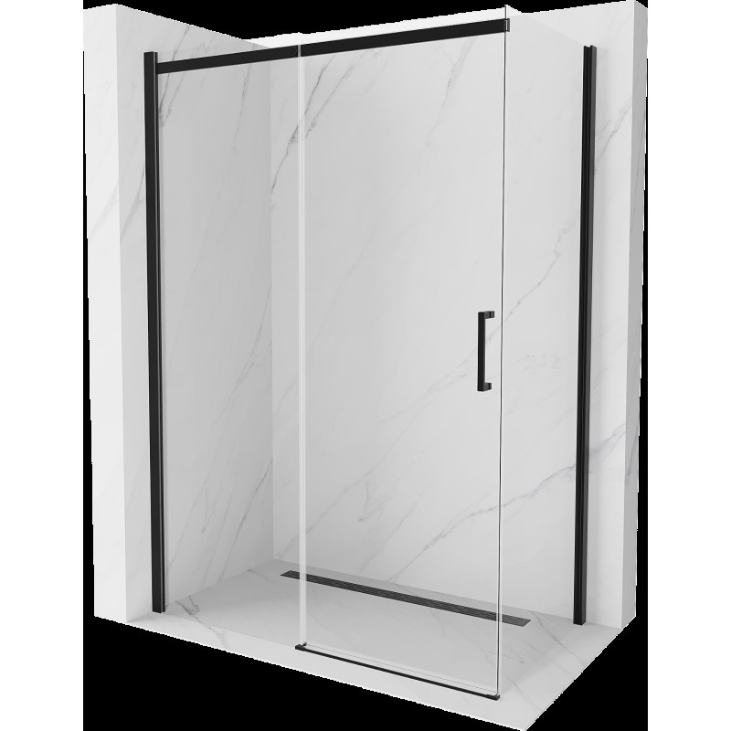 Mexen Omega cabină de duș extensibilă 160 x 90 cm, transparent, Neagră - 825-160-090-70-00