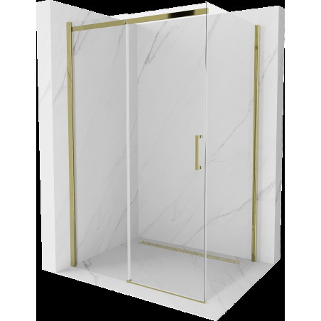 Mexen Omega cabină de duș extensibilă 100 x 80 cm, transparent, Aurie - 825-100-080-50-00