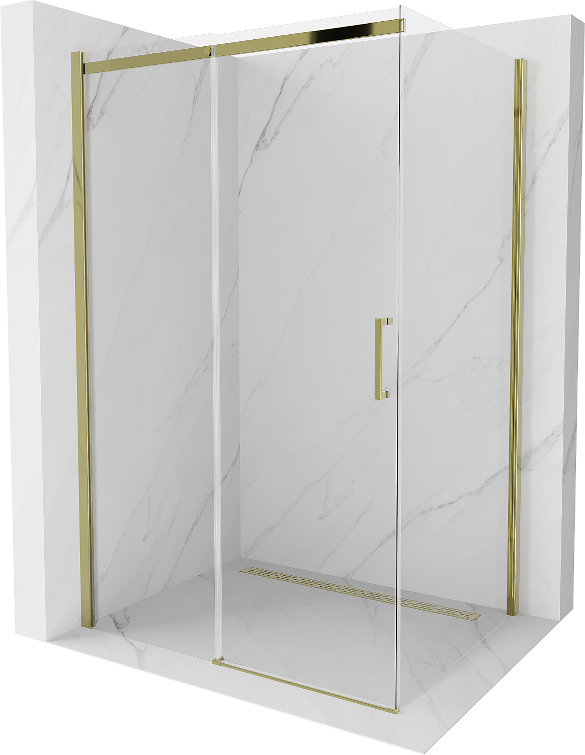 Mexen Omega cabină de duș extensibilă 120 x 80 cm, transparent, Aurie - 825-120-080-50-00