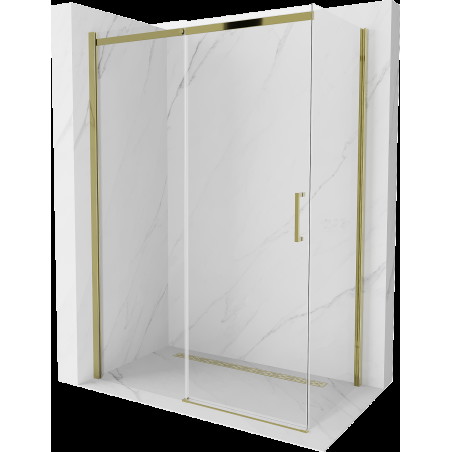 Mexen Omega cabină de duș extensibilă 140 x 80 cm, transparent, Aurie - 825-140-080-50-00