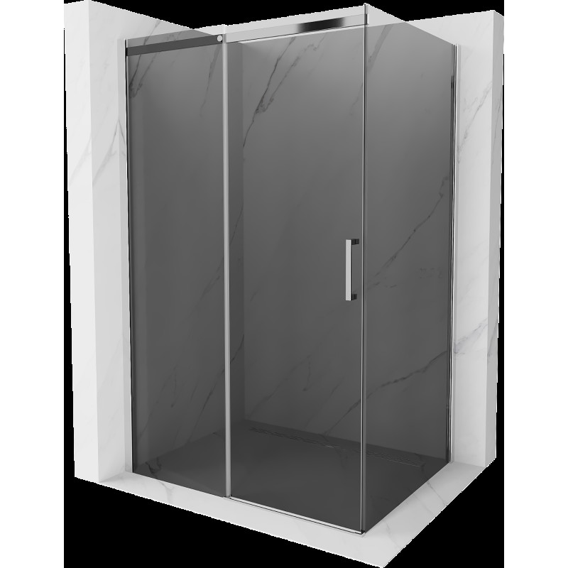 Mexen Omega cabină de duș extensibilă 130 x 90 cm, Grafit, Crom - 825-130-090-01-40