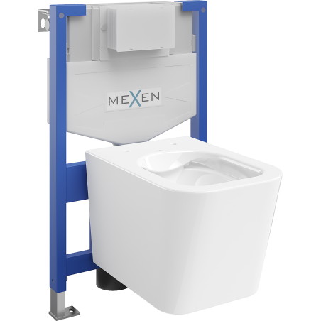 Mexen set WC încastrat cadru Felix XS-F cu vas de toaletă  Teo, Albă - 6803385XX00